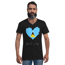 Load image into Gallery viewer, St. Lucia Island Love Unisex Short Sleeve V-Neck T-Shirt