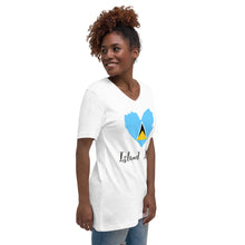 Load image into Gallery viewer, St. Lucia Island Love Unisex Short Sleeve V-Neck T-Shirt