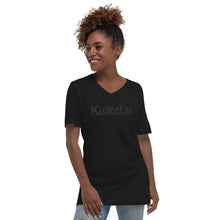 Load image into Gallery viewer, Kollectas text Unisex Short Sleeve V-Neck T-Shirt
