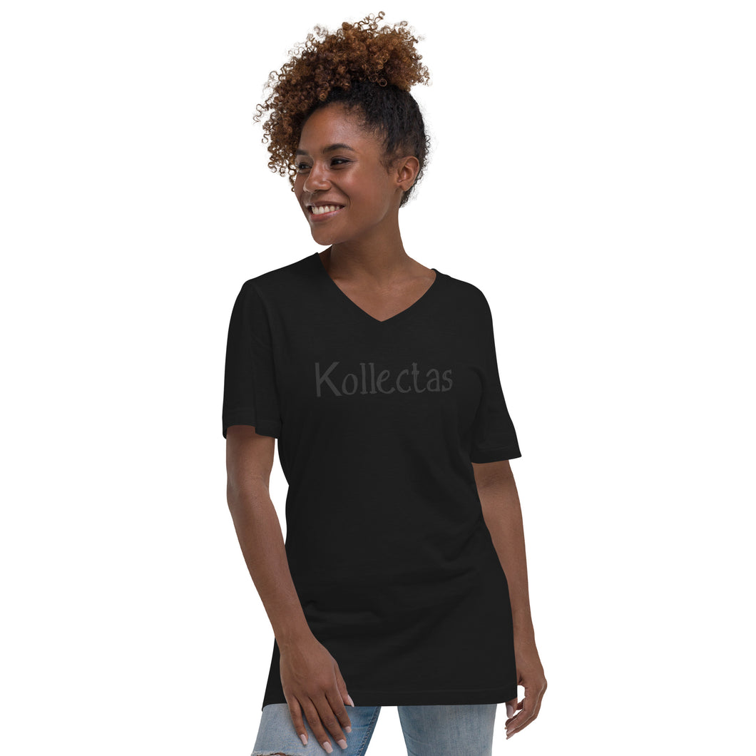 Kollectas text Unisex Short Sleeve V-Neck T-Shirt