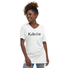 Load image into Gallery viewer, Kollectas text Unisex Short Sleeve V-Neck T-Shirt
