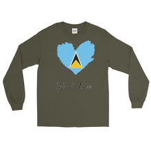 Load image into Gallery viewer, St. Lucia Island Love Men’s Long Sleeve Shirt
