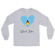 Load image into Gallery viewer, St. Lucia Island Love Men’s Long Sleeve Shirt
