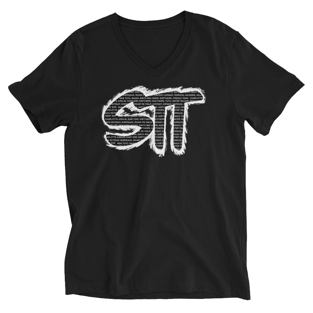 STT St. Thomas US Virgin Islands Unisex Short Sleeve V-Neck T-Shirt