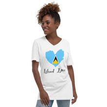 Load image into Gallery viewer, St. Lucia Island Love Unisex Short Sleeve V-Neck T-Shirt
