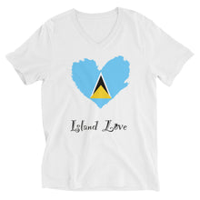 Load image into Gallery viewer, St. Lucia Island Love Unisex Short Sleeve V-Neck T-Shirt
