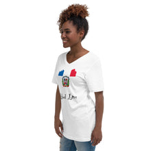 Load image into Gallery viewer, Dominican Republic Island Love Unisex Short Sleeve V-Neck T-Shirt
