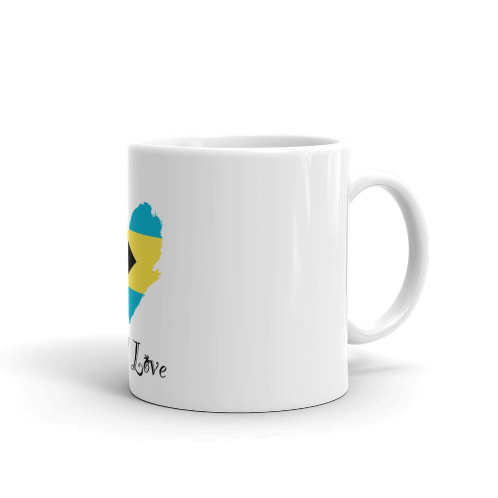 Bahamas Island Love White glossy mug