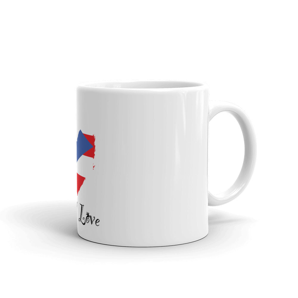 Puerto Rico Island Love White glossy mug