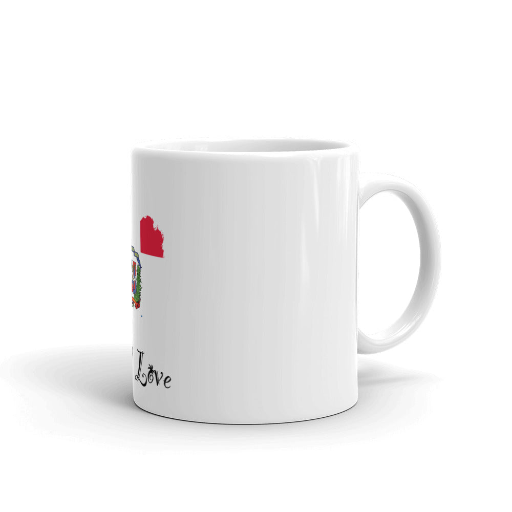 Dominican Republic Island Love White glossy mug