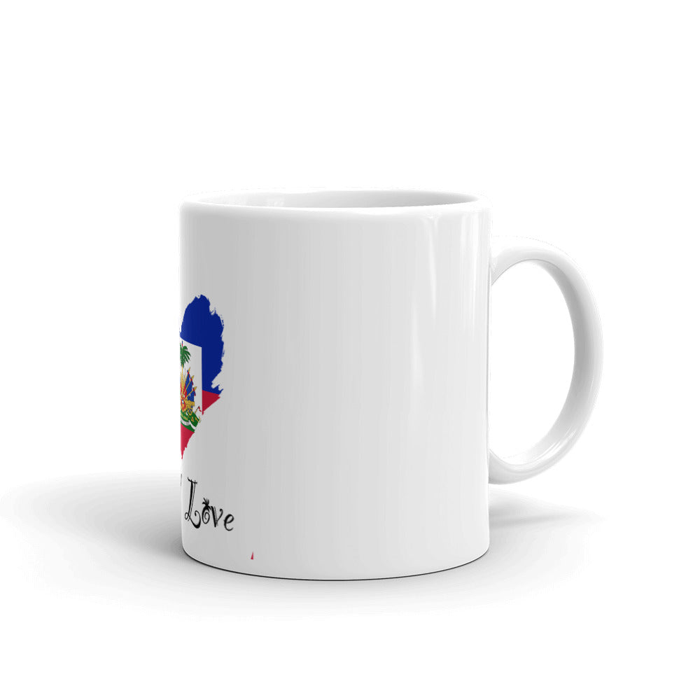 Haiti Island Love White glossy mug